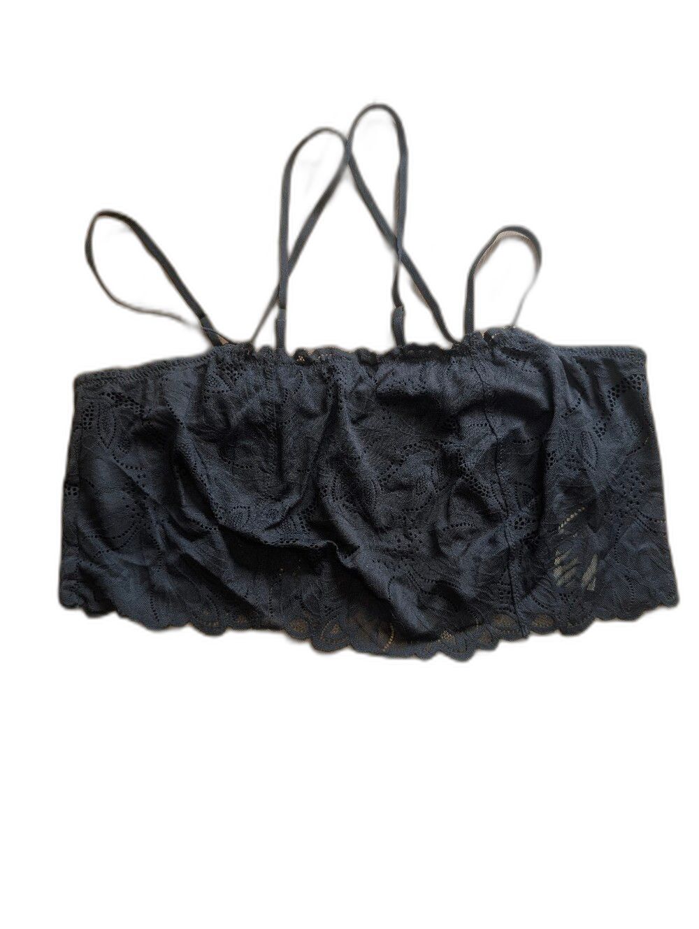 Aerie Holiday Best Lace Longline Bralette Black Size Large NEW - Picture 2 of 4